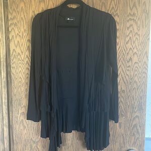 AB‎ Studio Black Ruffled Cardigan